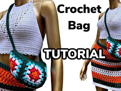 How to crochet a bag with an easy crochet granny square tutorial!
