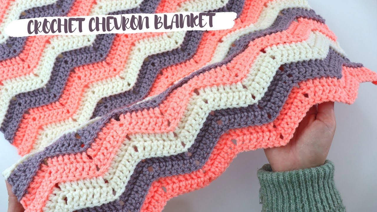 How To Crochet Chevron Stitch. Easy Baby Blanket