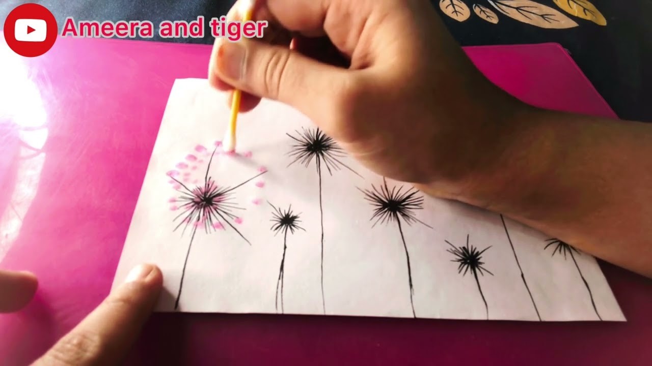 How to draw Dandelion flower || Learn how to use diy while making dandelion flower