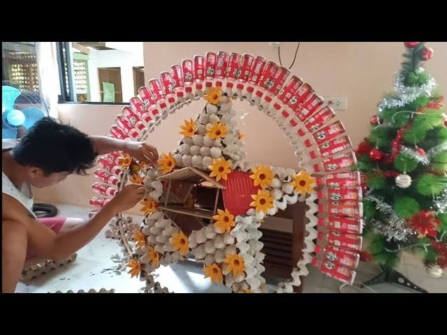 HOW TO MAKE DIY CHRISTMAS LANTERN PART 1.  FROM RECYCLED MATERIALS.#RJARTSTV,#CHRISMAS. 