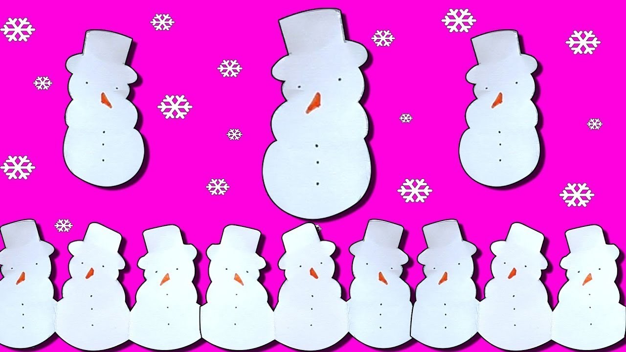 How to Make DIY Paper Christmas Snowman - Christmas Videos -Art And Craft