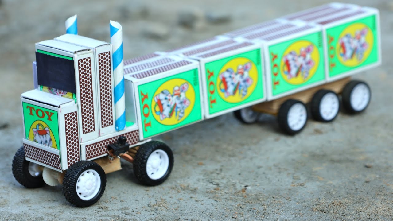 How to make mini Matchbox Container Truck at Home | DIY matchbox toy Truck | DC motor truck