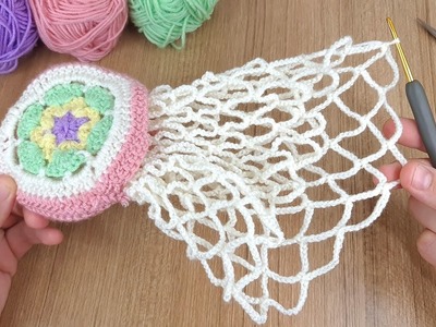 INCREDIBLE????MUY HERMOSO???????? Crochet mesh bag that does not take up space to make your work easier.