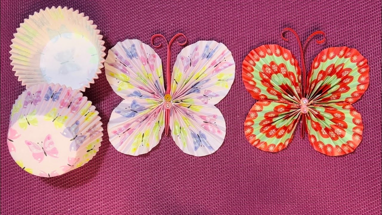 Just Paper Cups | Amazingly beautiful butterfly out of paper cups.cupcake liners | Paper Crafts DIY