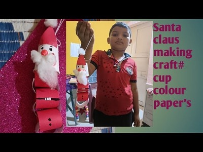 Making Santaclaus #craft# colour paper's #christmas day activities # wall hanging # in Bengali