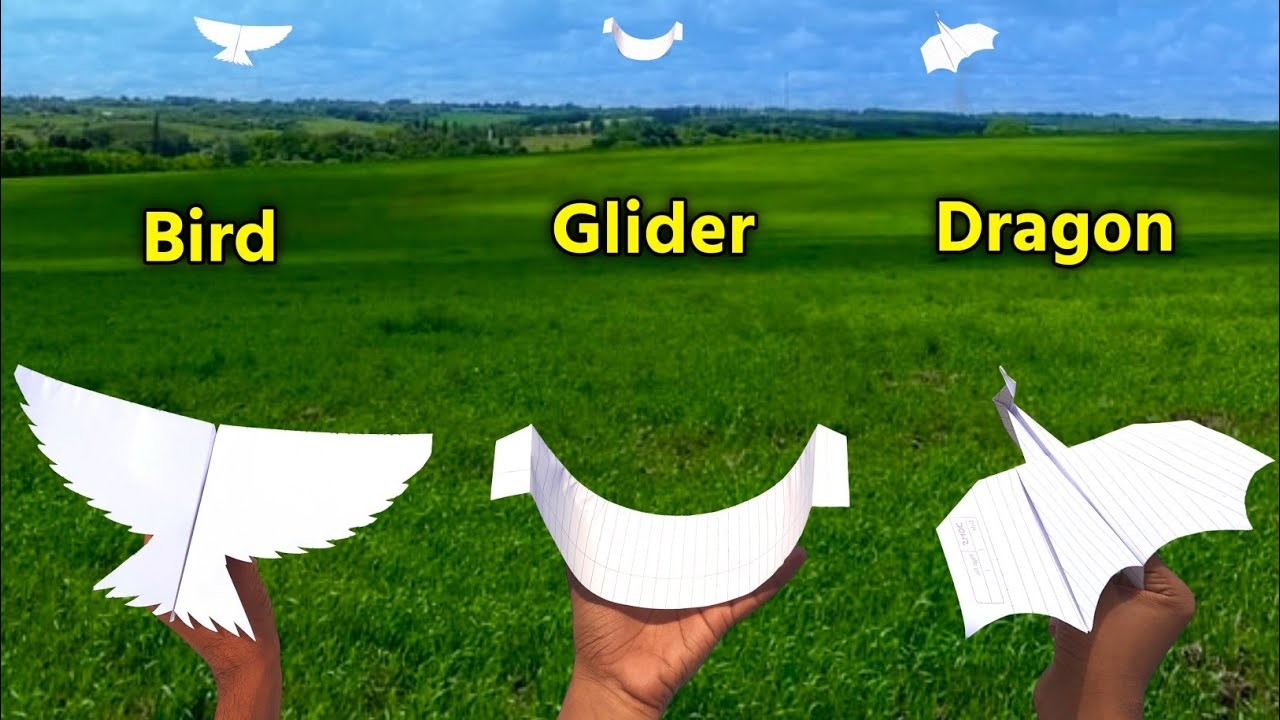 Must try paper plane | Bird plane , paper glider , dragon ???? plane , notebook paper plane , 3 flying