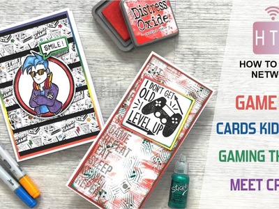 TEENAGER CARDS - KIDS CARD IDEAS - GAMING THEMEED - STAMPING COLOURING