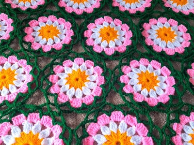 Tikki thalposh design, crochet thalposh,  woolen rumal,  Thalposh, round table cover,