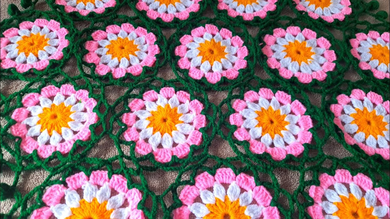 Tikki thalposh design, crochet thalposh,  woolen rumal,  Thalposh, round table cover,
