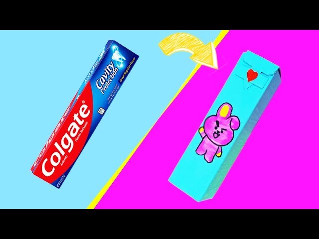 Turning Colgate Box into beautiful pencil box - How to make pencil box