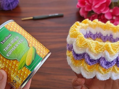 Wow!! super idea how to make eye catching crochet box ✔ süper fikir göz alıcı tığ işi nasıl yapılır.
