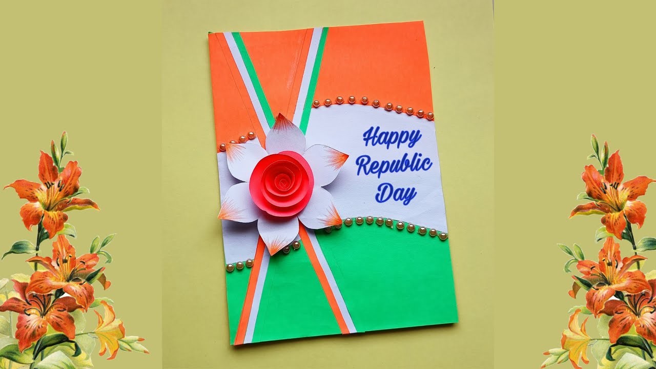 26 January card making idea | Republic day card tutorial | easy Tricolour craft idea
