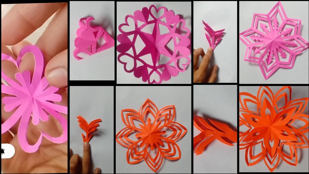 5 Paper cutting design art ||paper cutting ideas||fun craft to make out||how to make paper snowflake