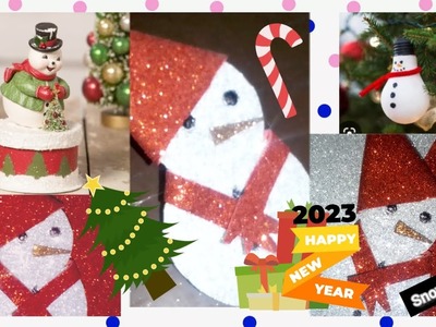Amazing DIY Glitter sheet Snow ❄️ man | Best New year.Christmas ☃️ gift#youtube #viral #short