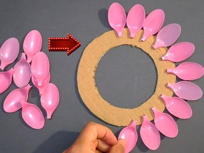 Beautiful Wall Hanging Craft Using Plastic Spoon. Paper Craft For Home Decoration. DIY Wall Decor