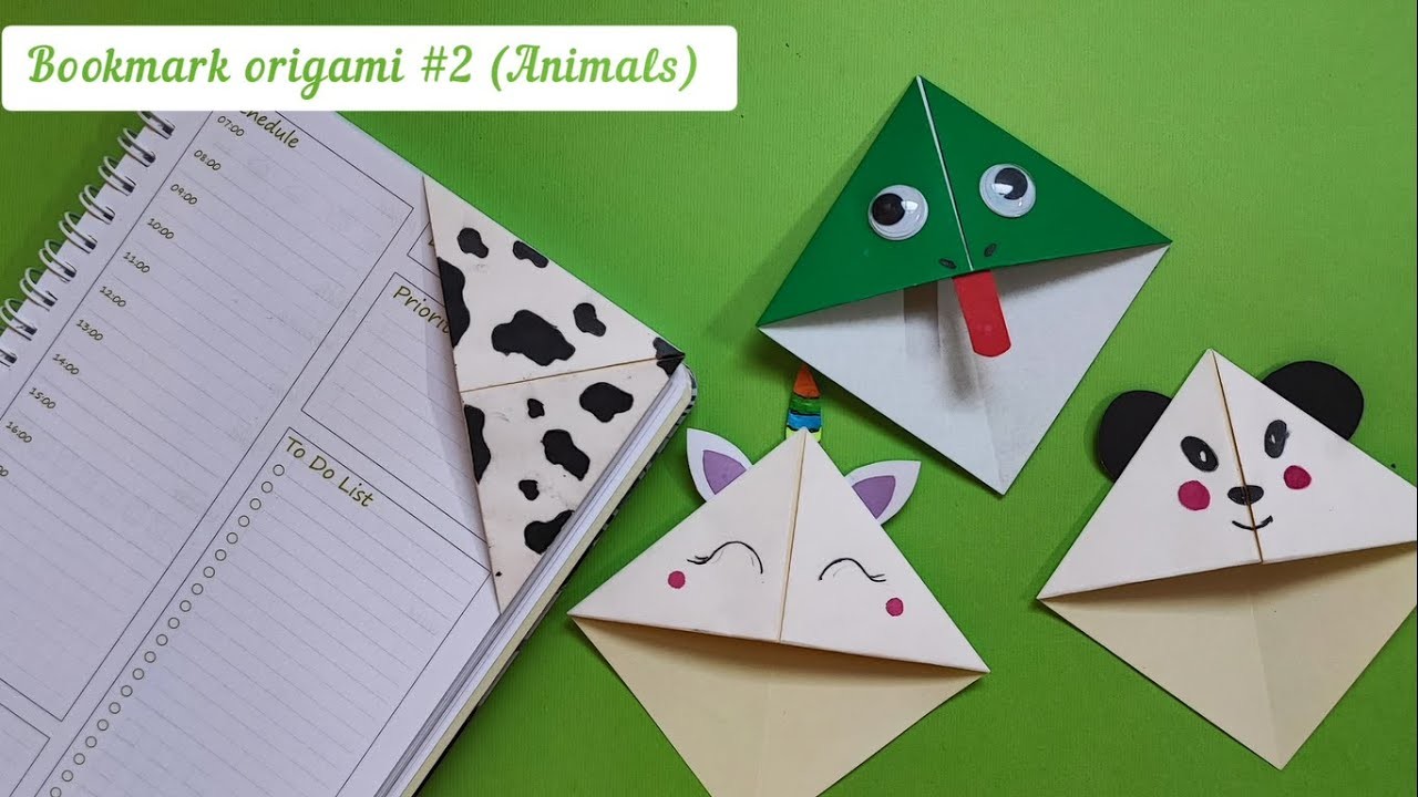 Bookmark Origami #2 Animals. How to Make Animal Bookmarks