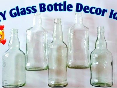 Bottle Decoration Ideas From Waste Material | DIY Bottle Art Simple ???? |  Glass Bottle Designs idea ????