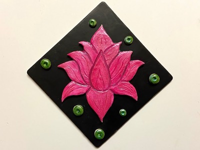 ❤️ Clay art - how to make lotus mural.decoration or gift.air dry clay. stained glass. diy