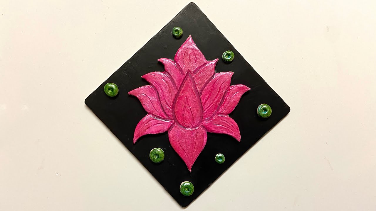 ❤️ Clay art - how to make lotus mural.decoration or gift.air dry clay. stained glass. diy