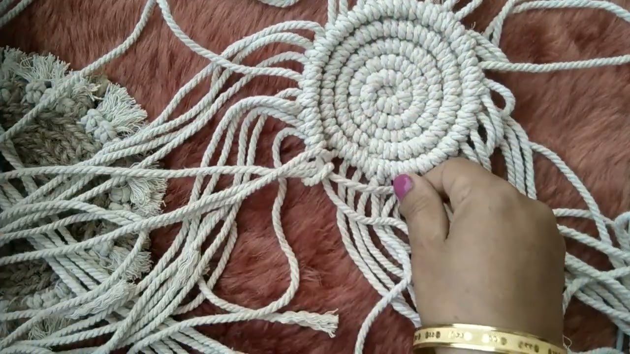 Complete macrame table cloth