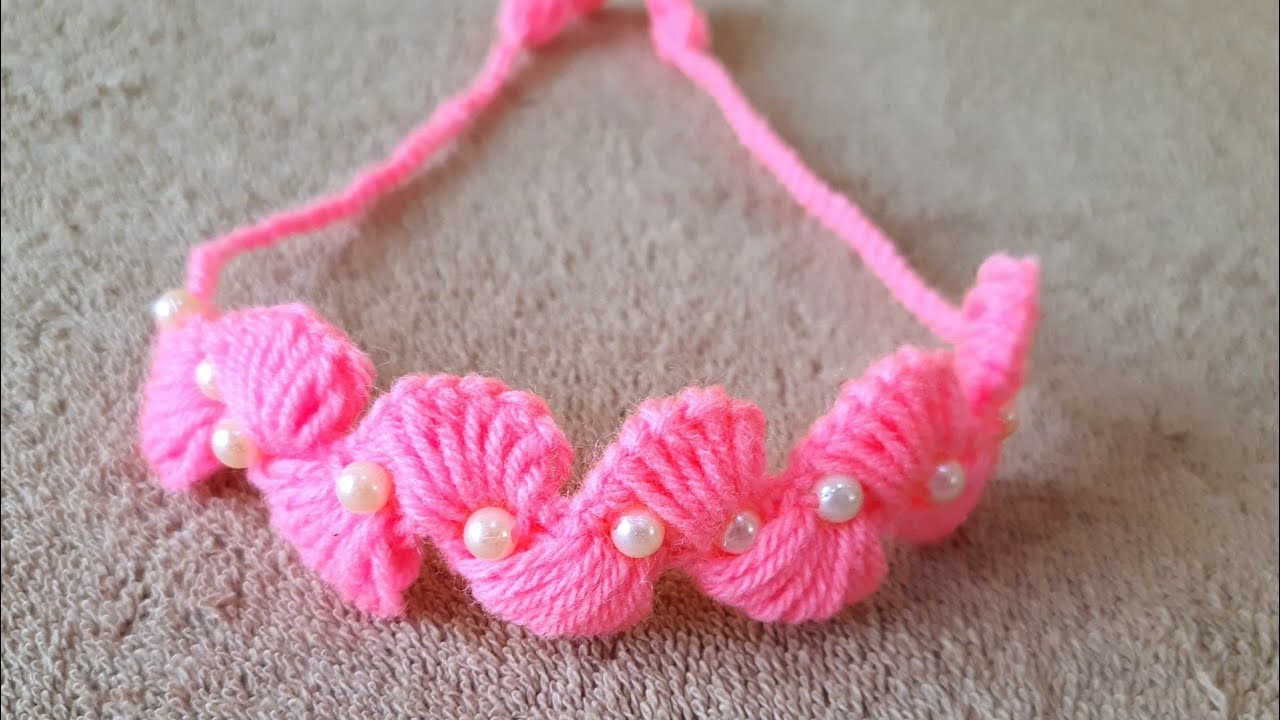 Crochet hair band design,  headband design, Woolen hair band, Crosia design headband