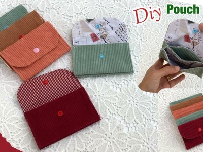 Diy a small pouch bag tutorial, small pouch bag with compartment patterns , easy to sew pouch bags