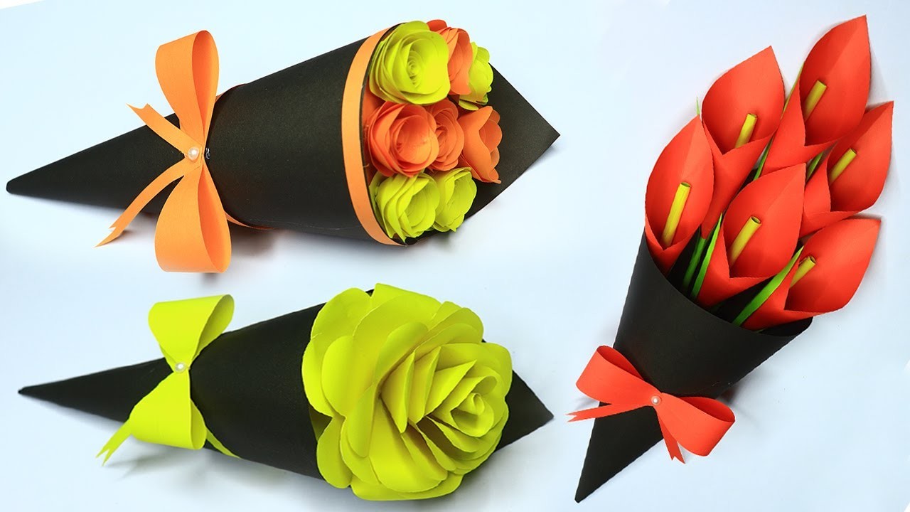 DIY- Beautiful Handmade Paper Flower BOUQUET | Birthday Gift ideas