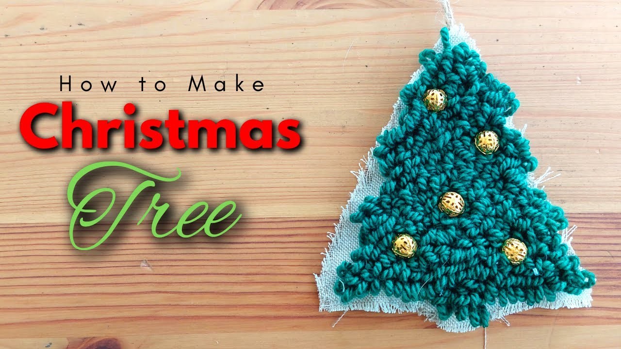 DIY Christmas Tree Ornament | Punch Needle Technique | Christmas Decoration #vlogmas Day 20
