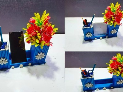 Diy-desktop organizer.pen holder. mobile holder.flower pot paper craft.y craft