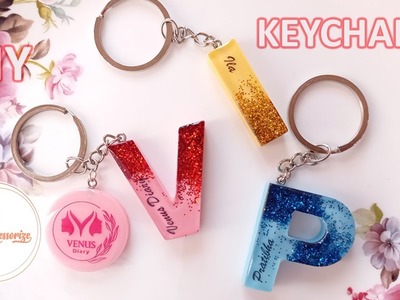 DIY Epoxy Resin Craft and Accessories | Customized Letter Keychain with Names and Glitters