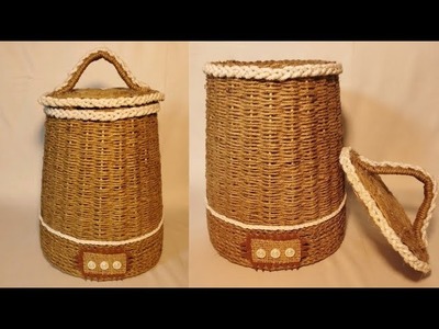 Diy jute rope basket. Diy storage jute basket. Storage organizer. Hamna Nadeem