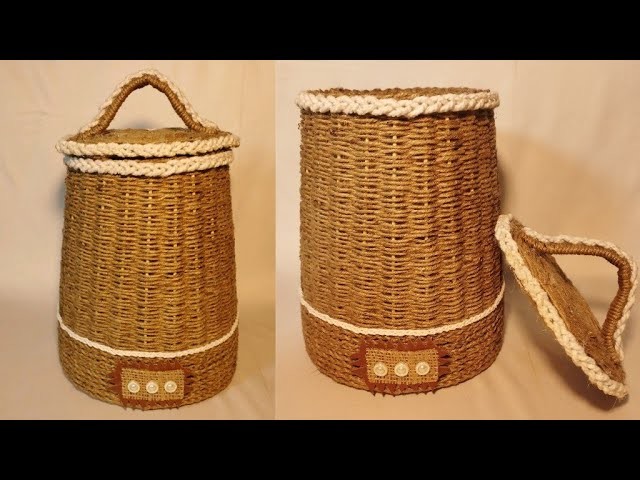 Diy jute rope basket. Diy storage jute basket. Storage organizer. Hamna Nadeem