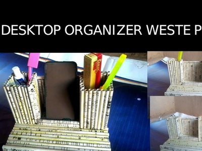 DIY! MAKE DESKTOP ORGANIZER IN WESTE PAPER | PEN HOLDER | CARDBOARD CRAFT