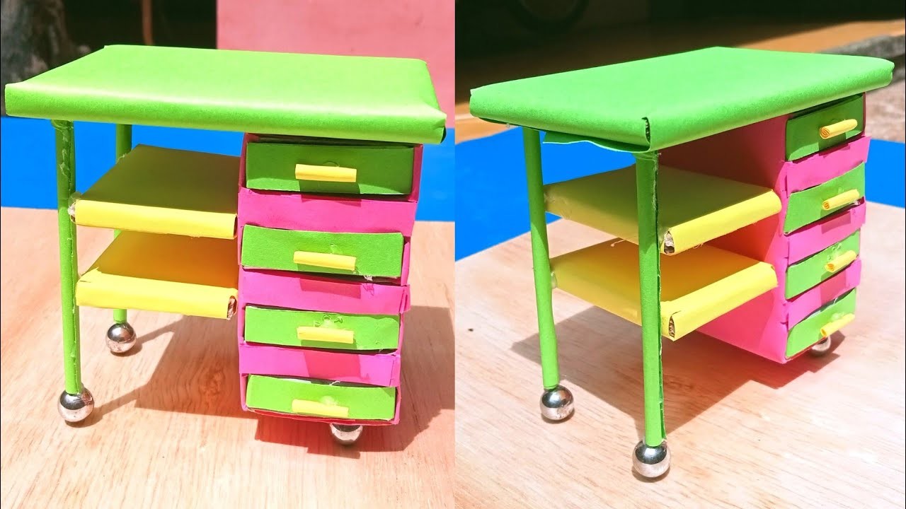 DIY Mini Study Table with Matchbox, How to Make Miniature Study Table, Best Homemade Study Table