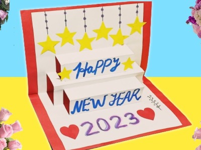 Diy new year card 2023 | How to make new year card | happy new year greeting card