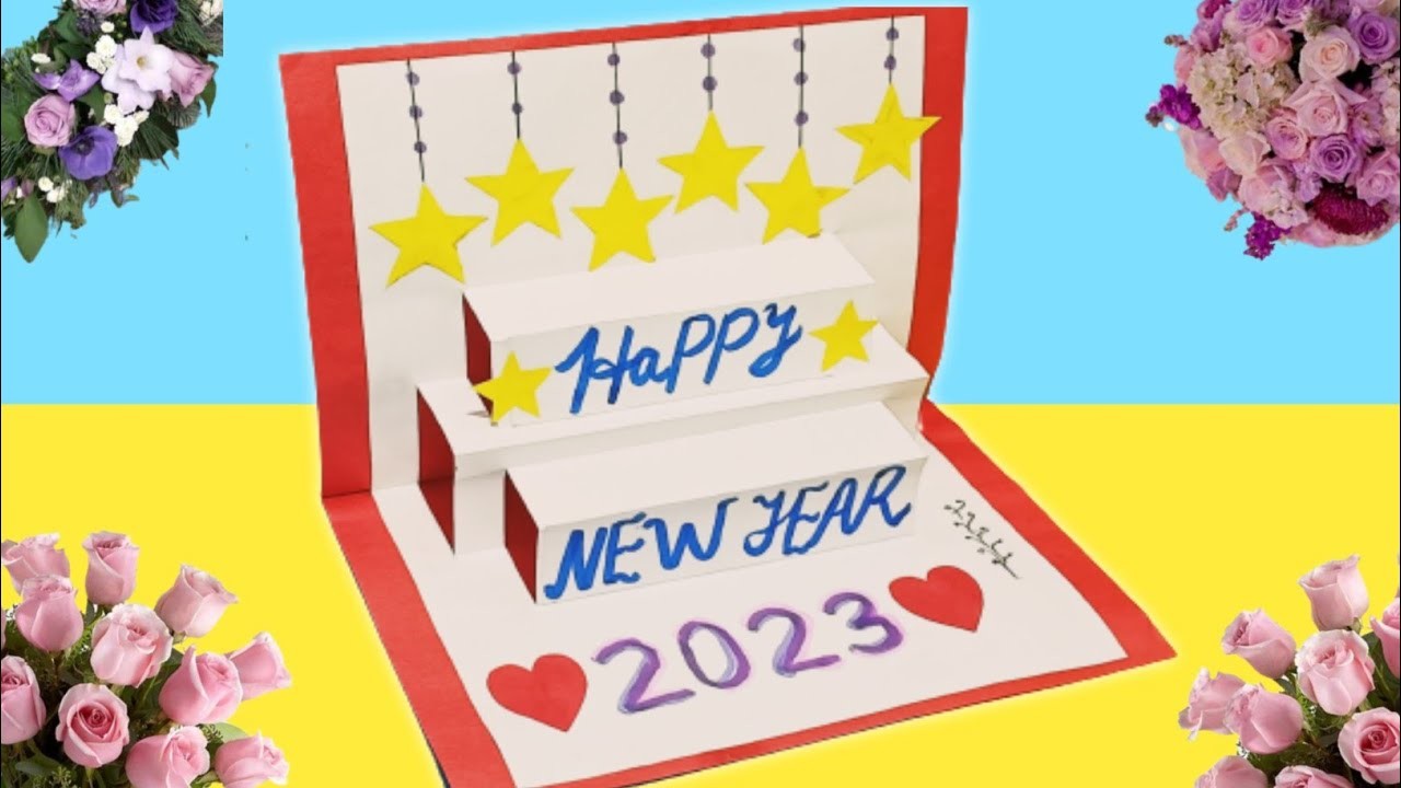 Diy new year card 2023 | How to make new year card | happy new year greeting card