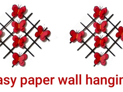 Easy paper butterfly wall decoration.how to make easy butterfly wall hanging with paper.#papercraft