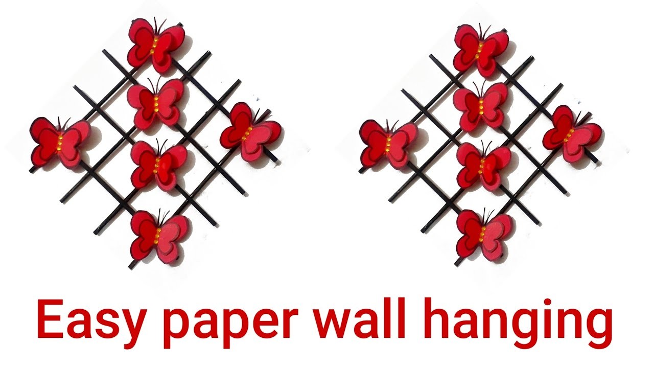 Easy paper butterfly wall decoration.how to make easy butterfly wall hanging with paper.#papercraft