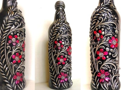 Glass Bottle Craft. DIY Vase