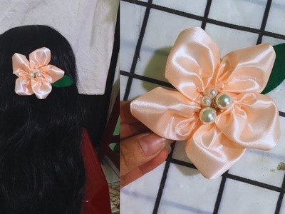 HOW TO MAKE A BEAUTIFUL 5-PETAL-FLOWER HAIR CLIP (EASY & QUICK)