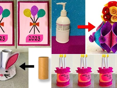 How to make a paper cake.How to make a new year card.DIY paper pencil stand. vase.DIY.glitter sheet