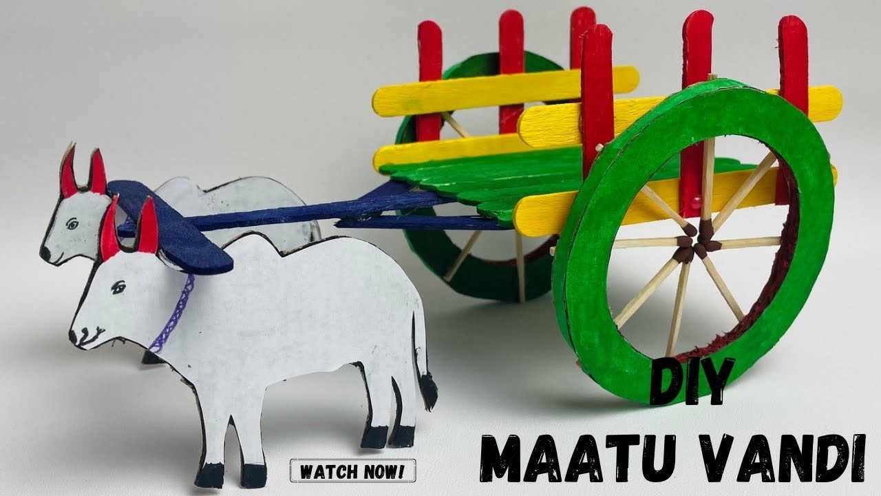 How to make DIY bullock cart ( maattu vandi ) for pongal ? #art #craft #how #howto #pongal