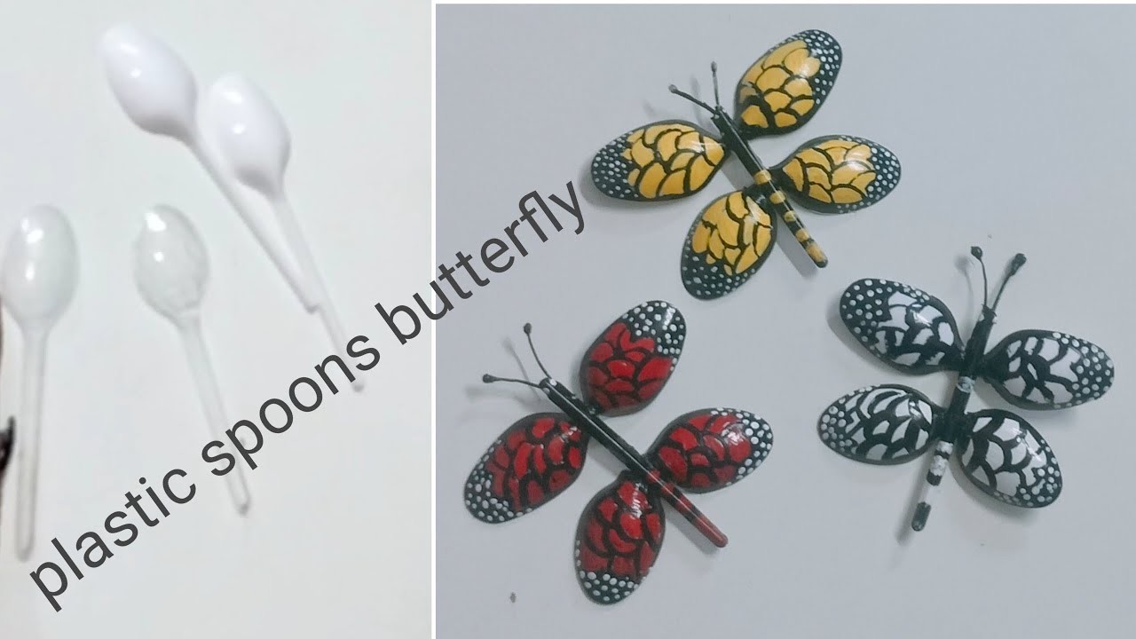How to make easy simple plastic spoons butterfly craft idea|| DIY Plastic spoon craft ideas||