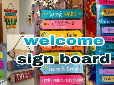 How to make home decoration   welcome sign board at home diy #homedecor #board#homemade#drwing