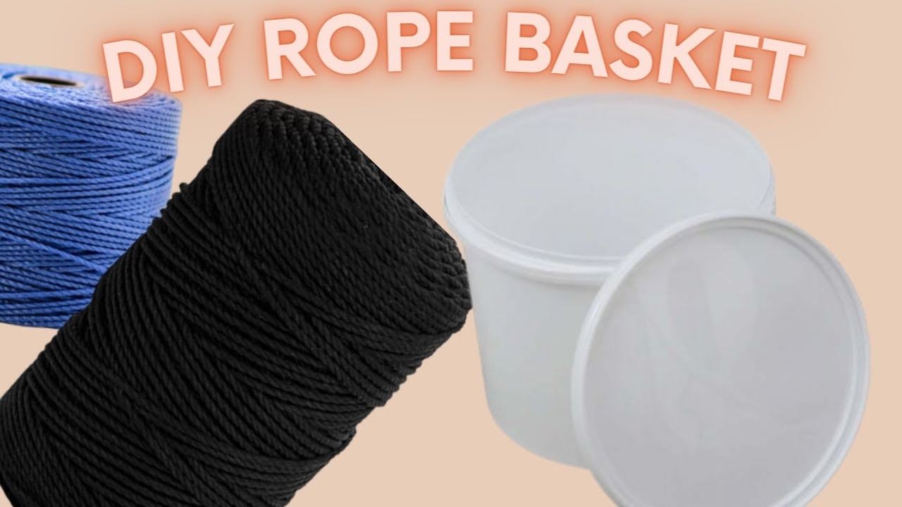 How to make Jute Rope Basket, DIY IKEA Basket, macrame Basket, DIY basket, سبت تخزين