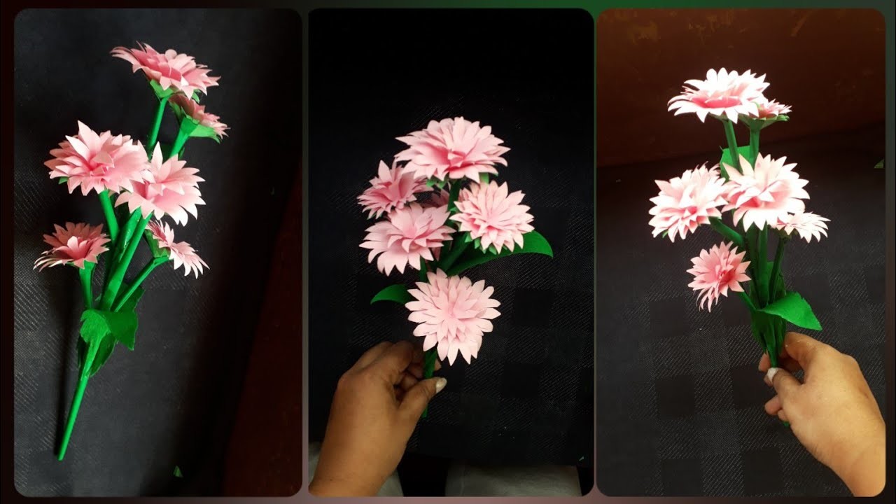 How to make realistic paper bouquet???? ||paper bouquet ||craft paper #papercrafts #diy