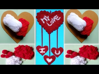 How To Make.Valentines Diy Crafts.Valentine's Decoration Ideas. #valentinesday #woolencraft #art