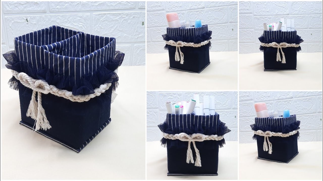 How to Recycle a Milk Carton Into a Basket.DIY Basket From Fabric and Milk Carton