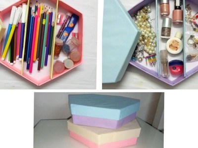 How to recycle waste boxes into stationary & jewelry organizers | Recycling | DIYs with Marrygold