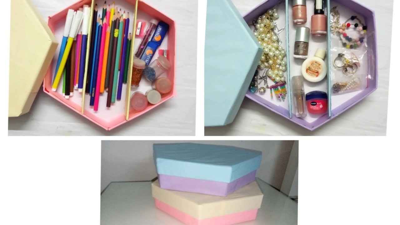 How to recycle waste boxes into stationary & jewelry organizers | Recycling | DIYs with Marrygold